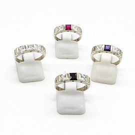 ANILLO 1/2 SINFIN CENTRO CARRE /PLATA